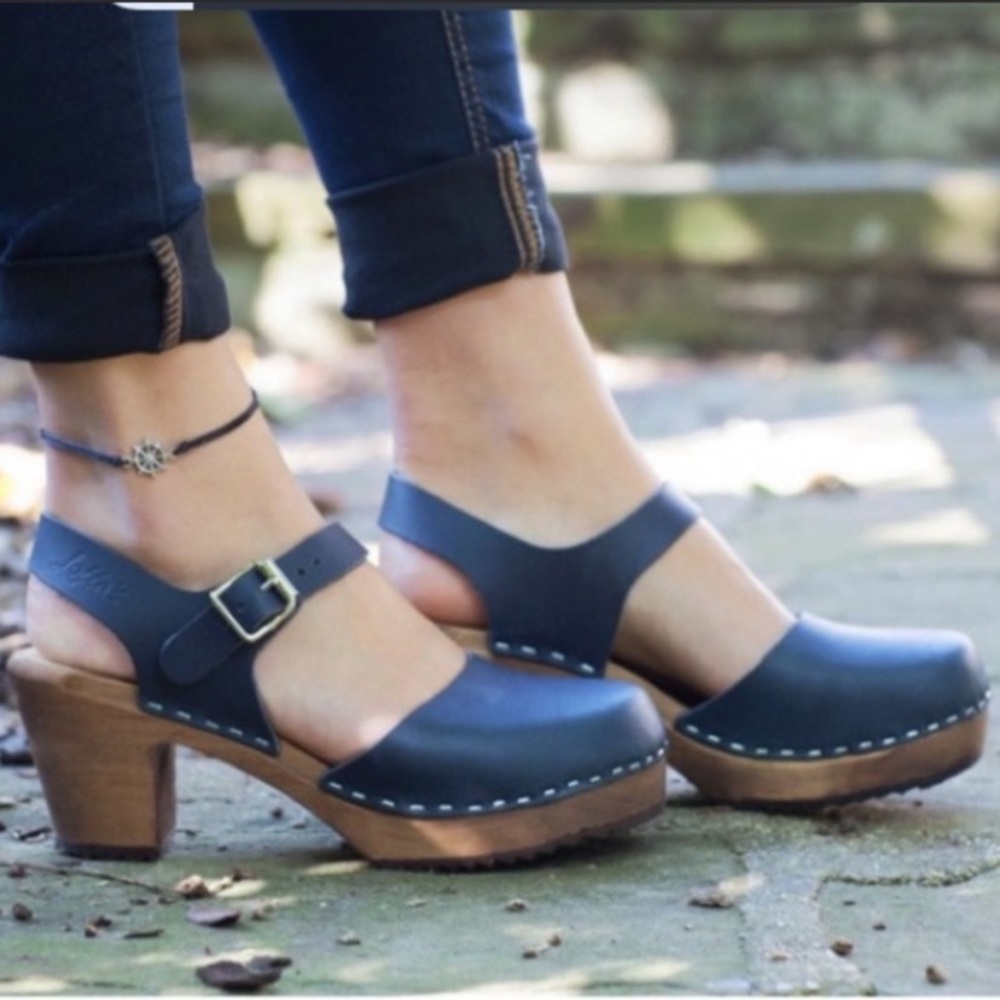 Lotta From Stockholm Black Leather Clogs